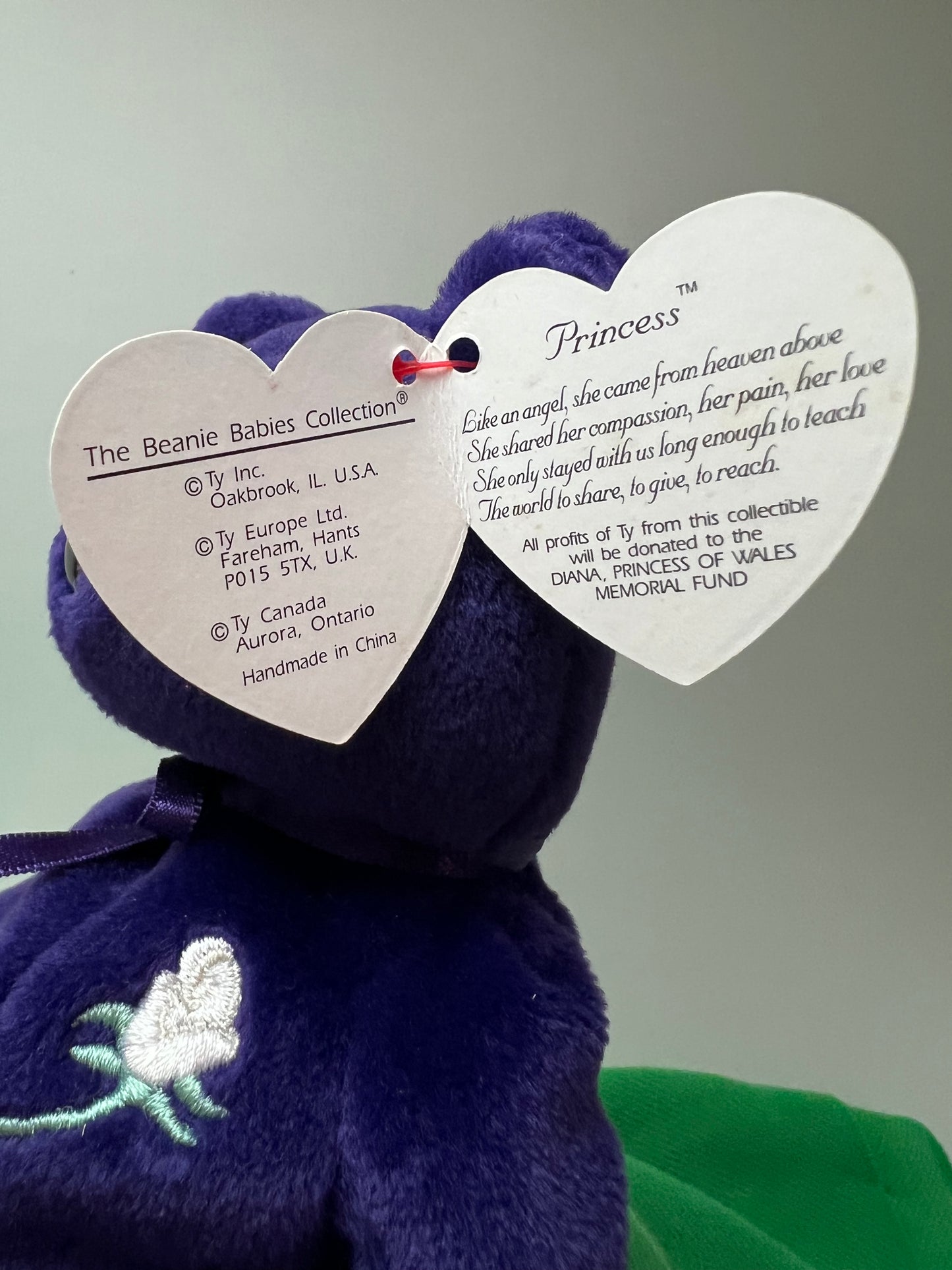 RARE 1st Edition 1997 Princess Diana Bear - Ty Beanie Baby