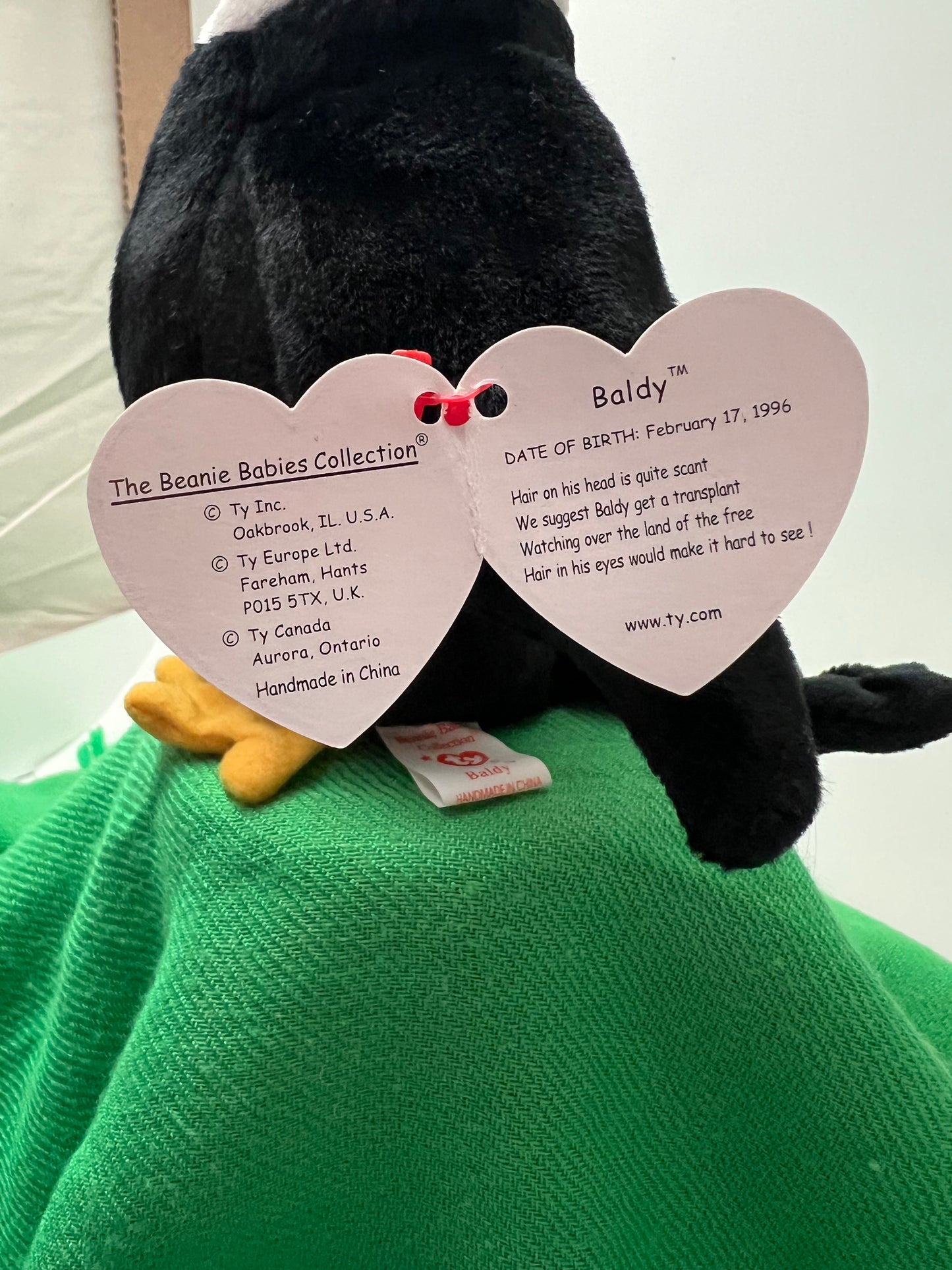 Ty Beanie Baby Baldy The Eagle 1996 RARE MINT Tag Errors