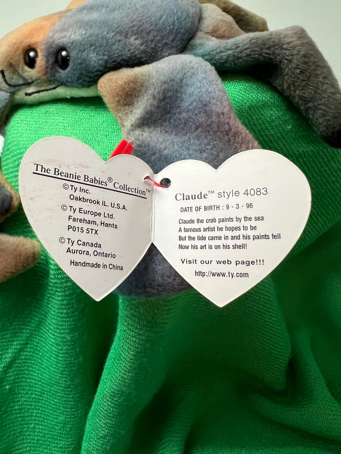 EXCLUSIVE RARE!!! Claude the Crab Beanie Baby