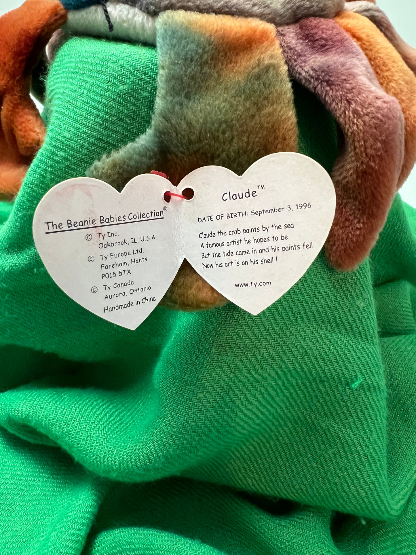Claude the Crab Beanie Baby (non-rare)